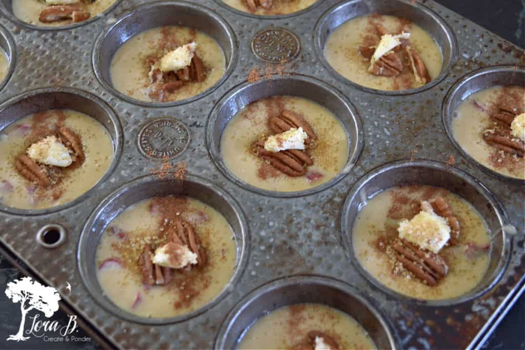 Making Rhubarb muffins