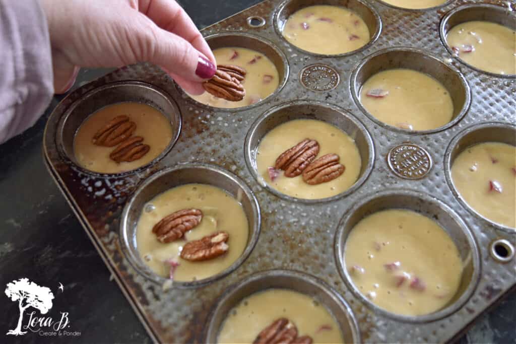 Making Rhubarb muffins