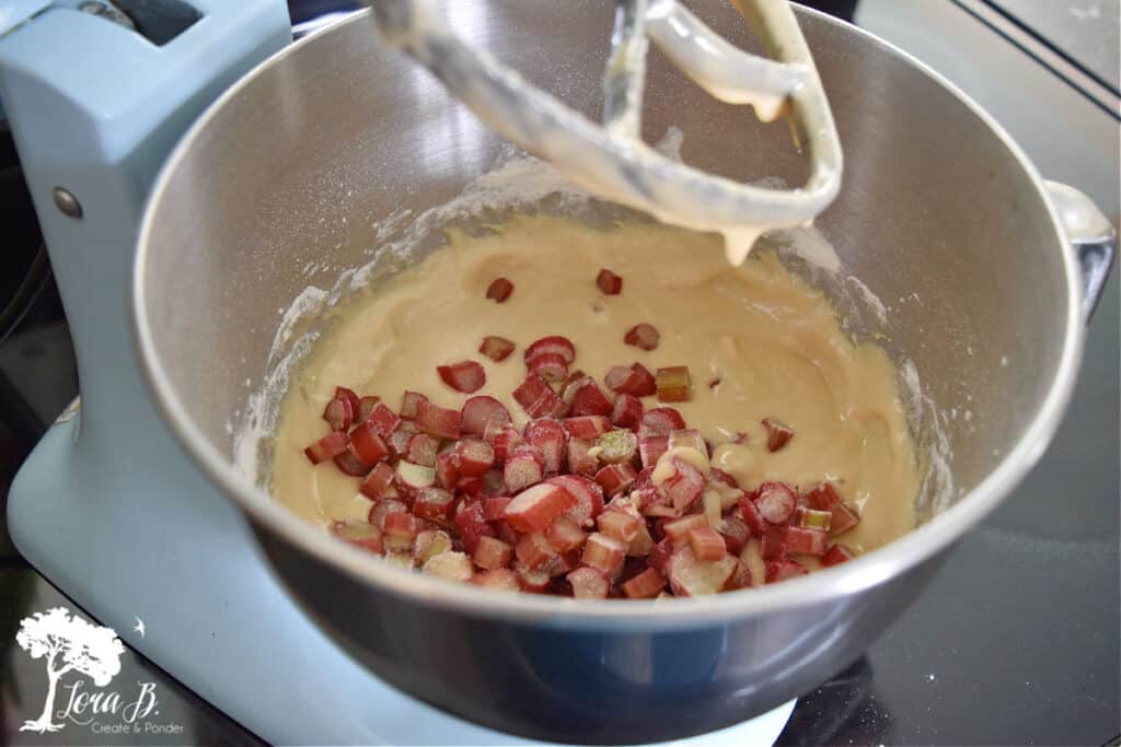 Making Rhubarb muffins