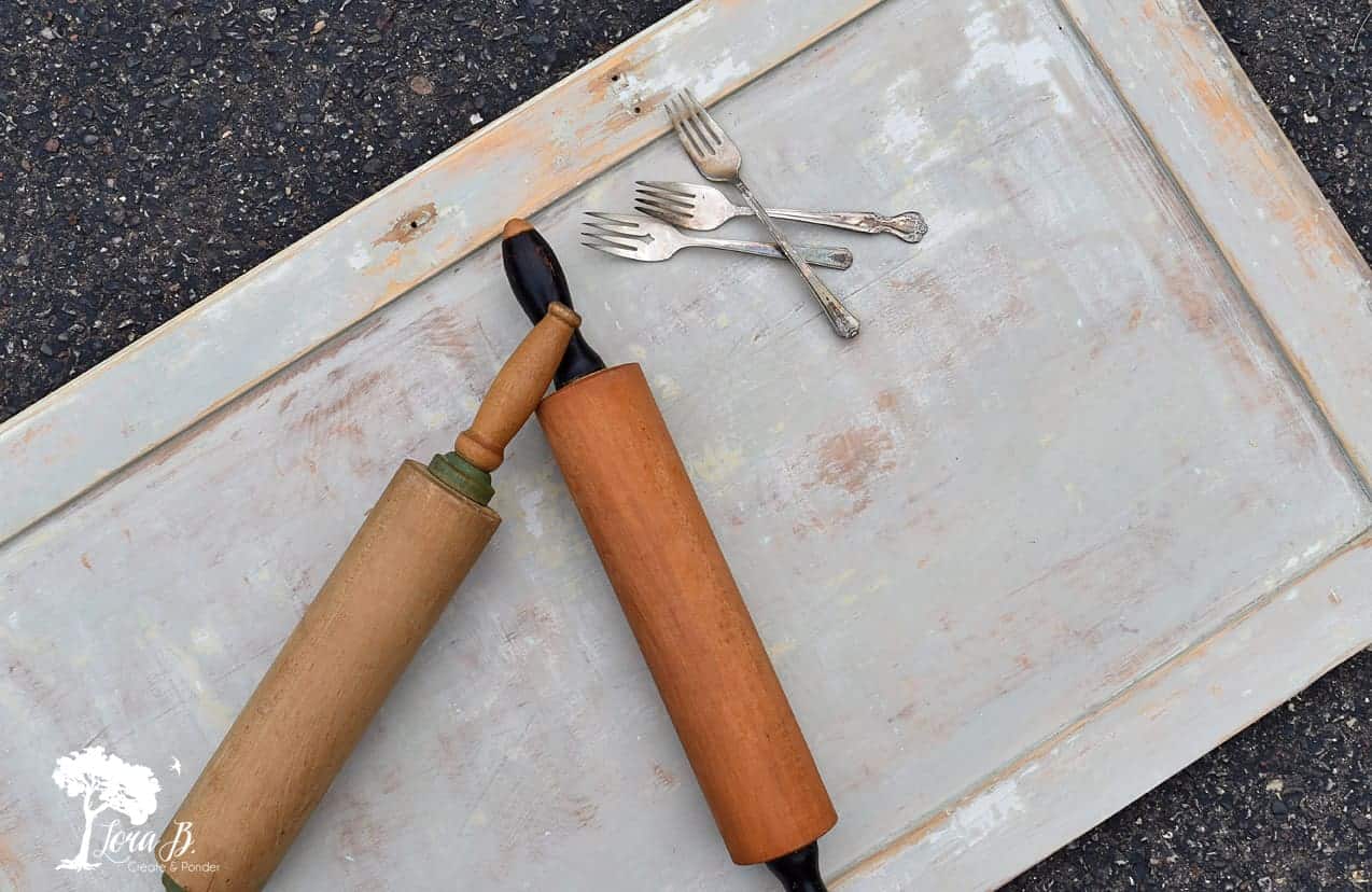 DIY Stenciled Rolling Pin Display - Lora Bloomquist~Create & Ponder