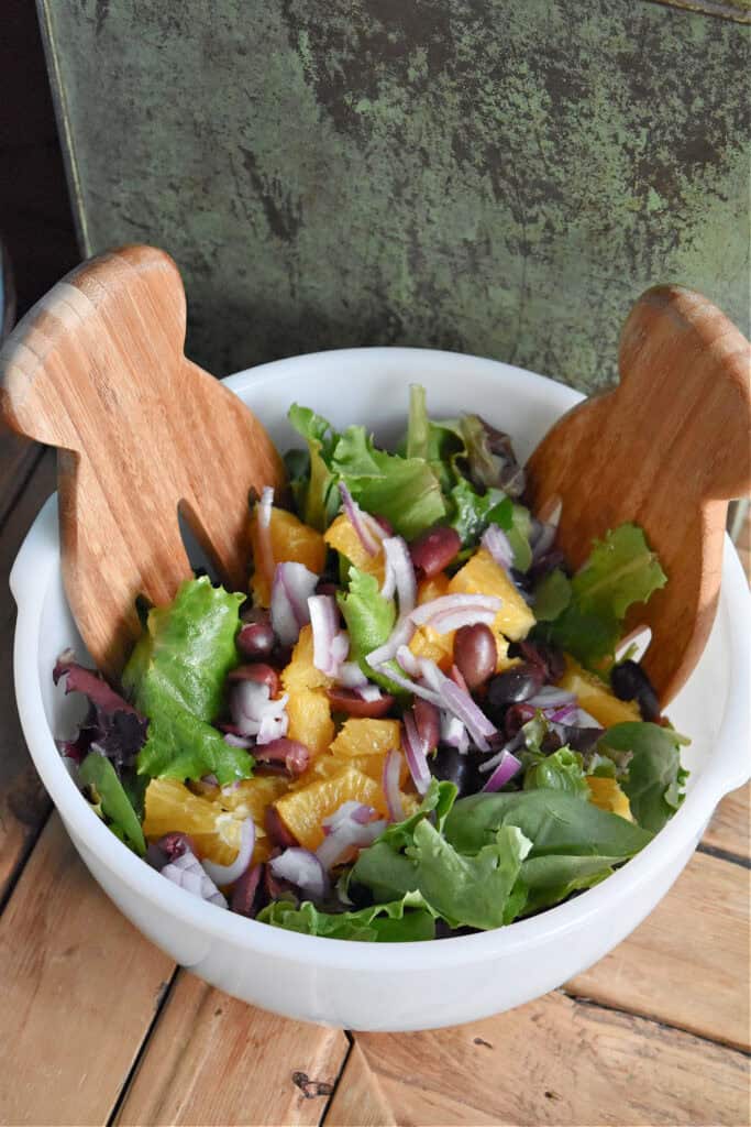 Fresh green lettuce side salad.