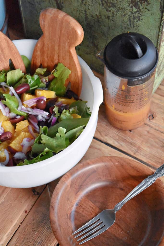 Fresh green lettuce side salad.