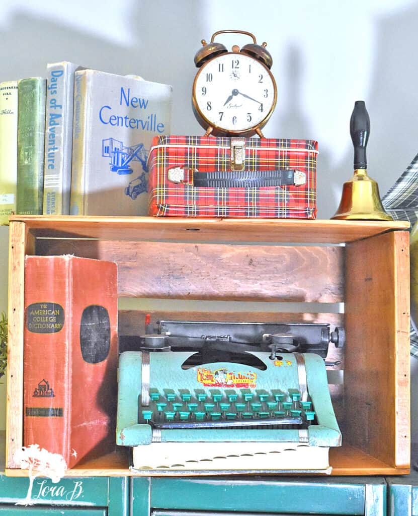 Old Tom Thumb typewriter displayed for fun vintage school decor ideas.