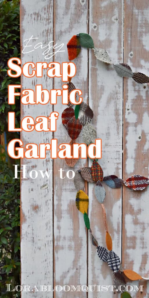 Scrap Fabric Leaf Garland how to pin.