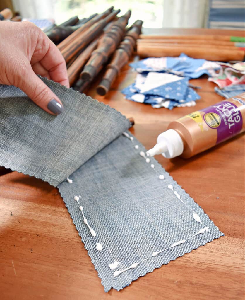 Gluing fabric for flags.