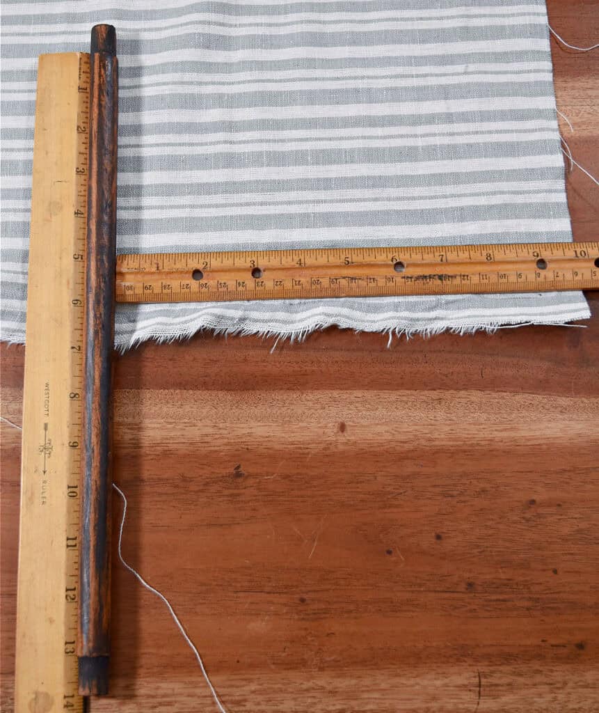 Cutting fabric for scrap flags.