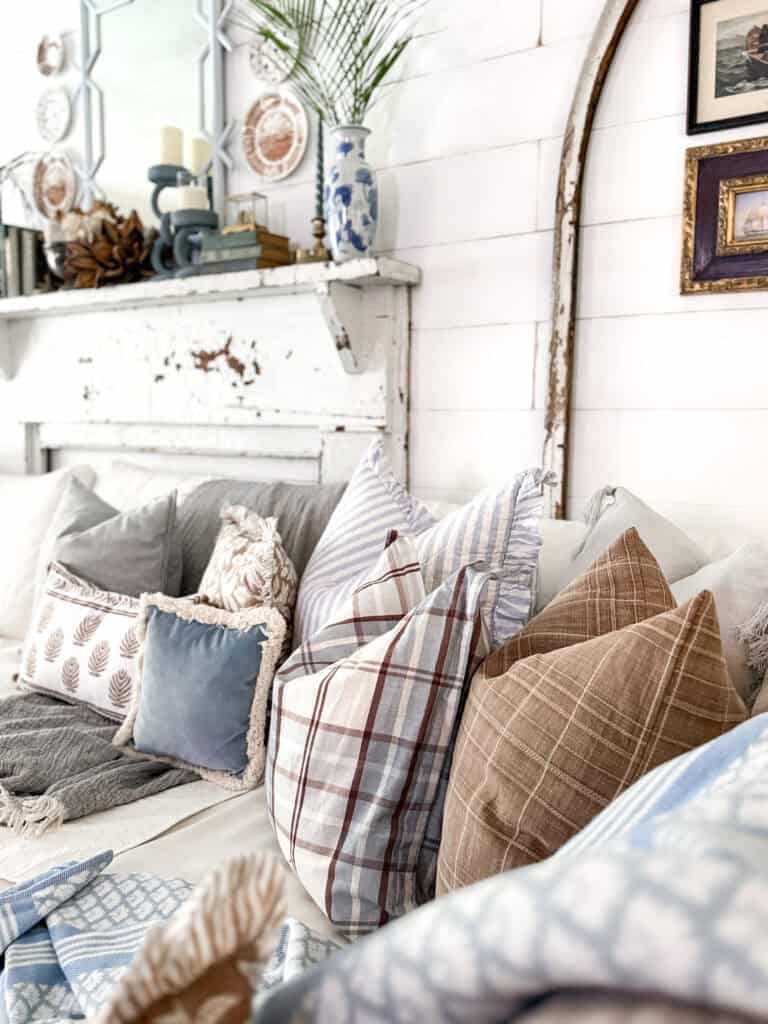 Blue and white coastal decor