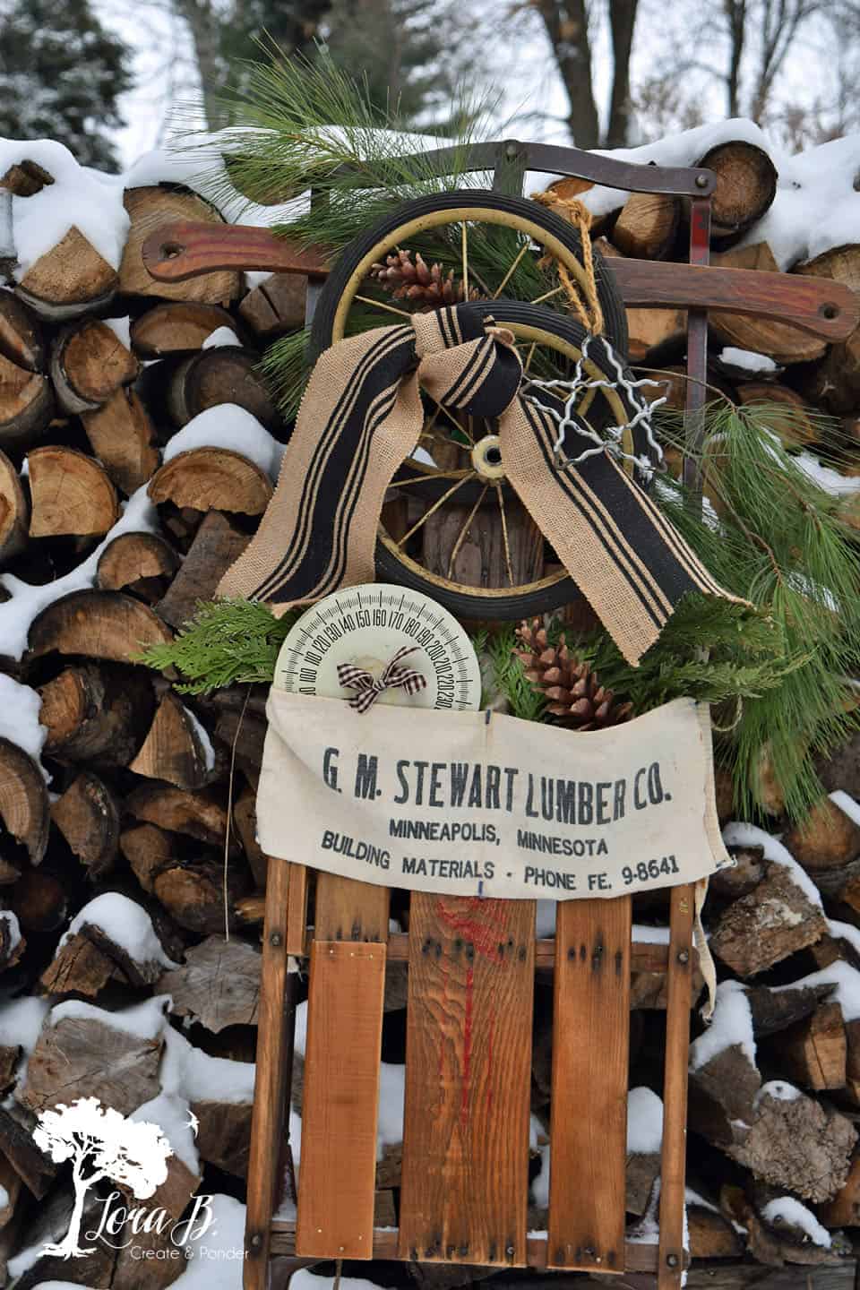 decorated antique sleigh