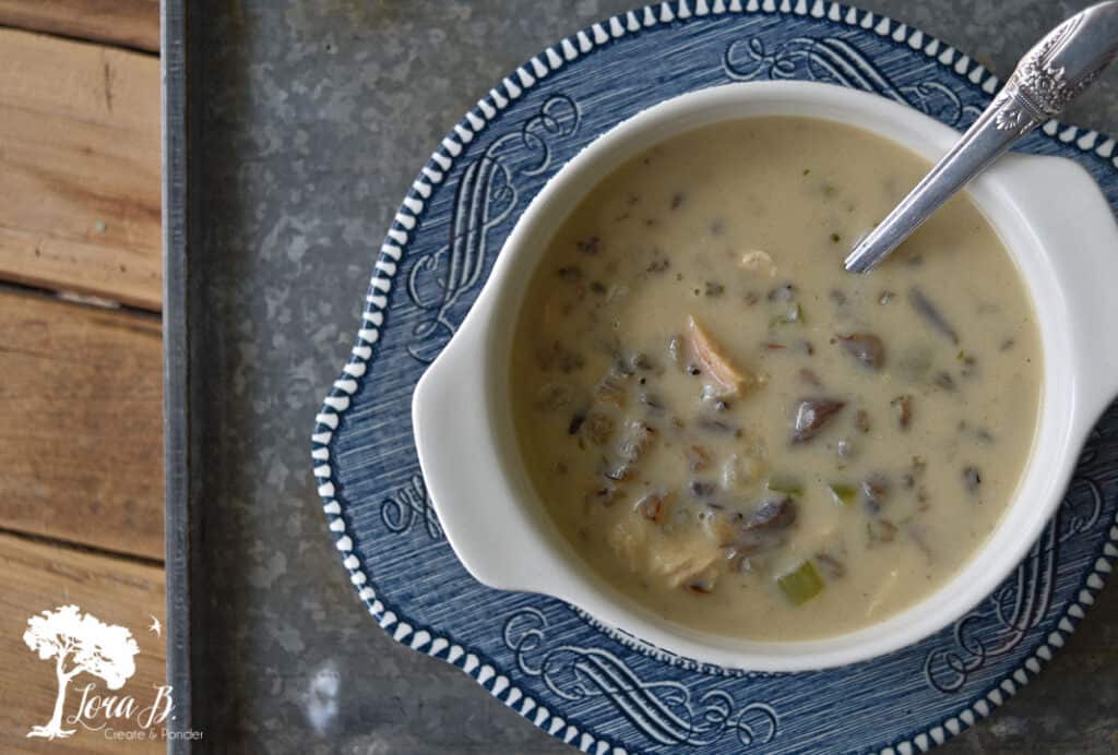 bowl of wild rice soup