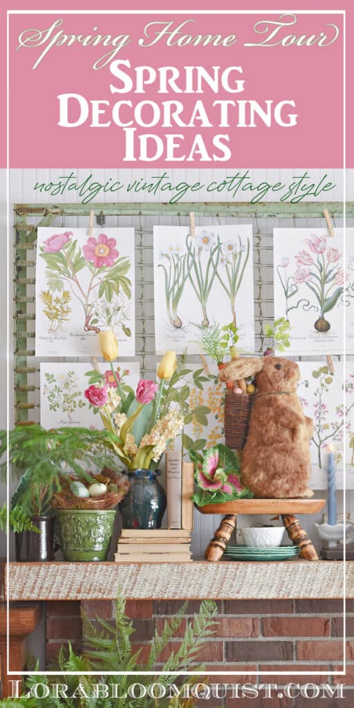 Spring Home Tour: Spring Decorating Ideas with nostalgic vintage cottage style.