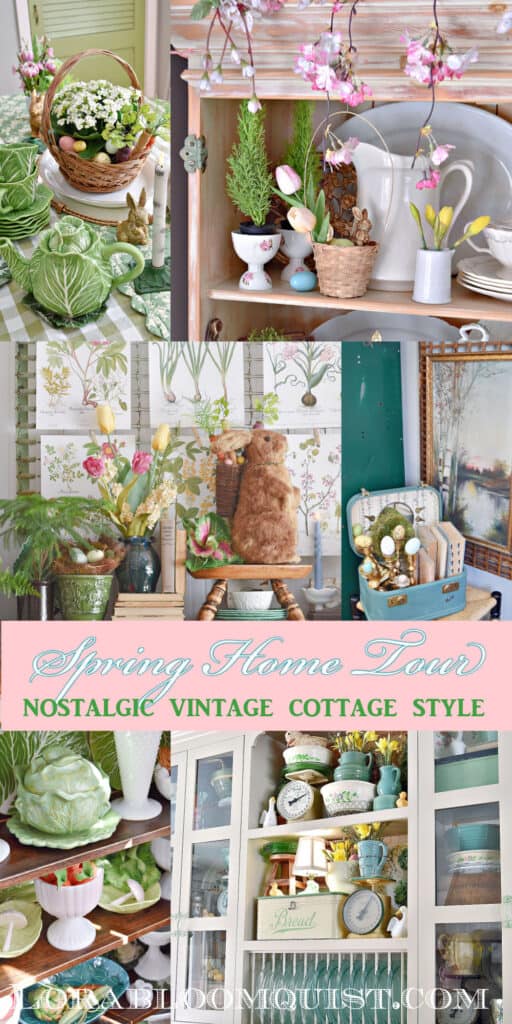 Spring decorating ideas for the home with nostalgic vintage cottage style.
