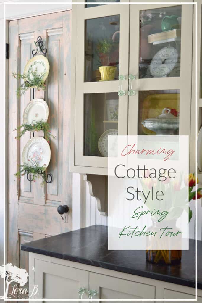 Spring decorated kitchen, cottage style