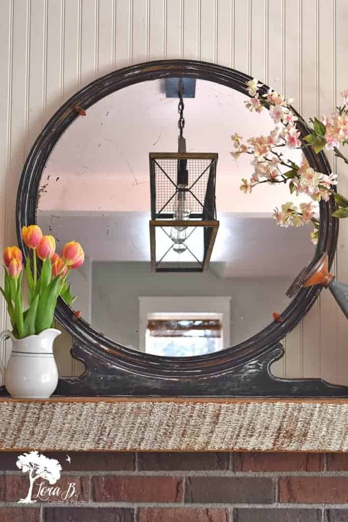 vintage round mirror