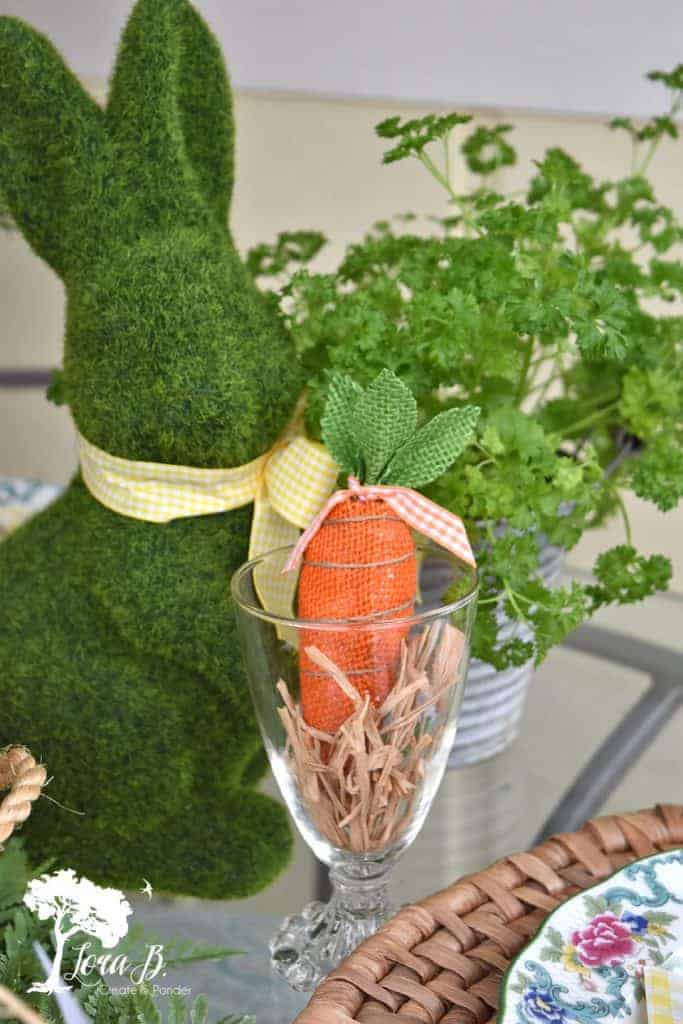 moss bunny on table