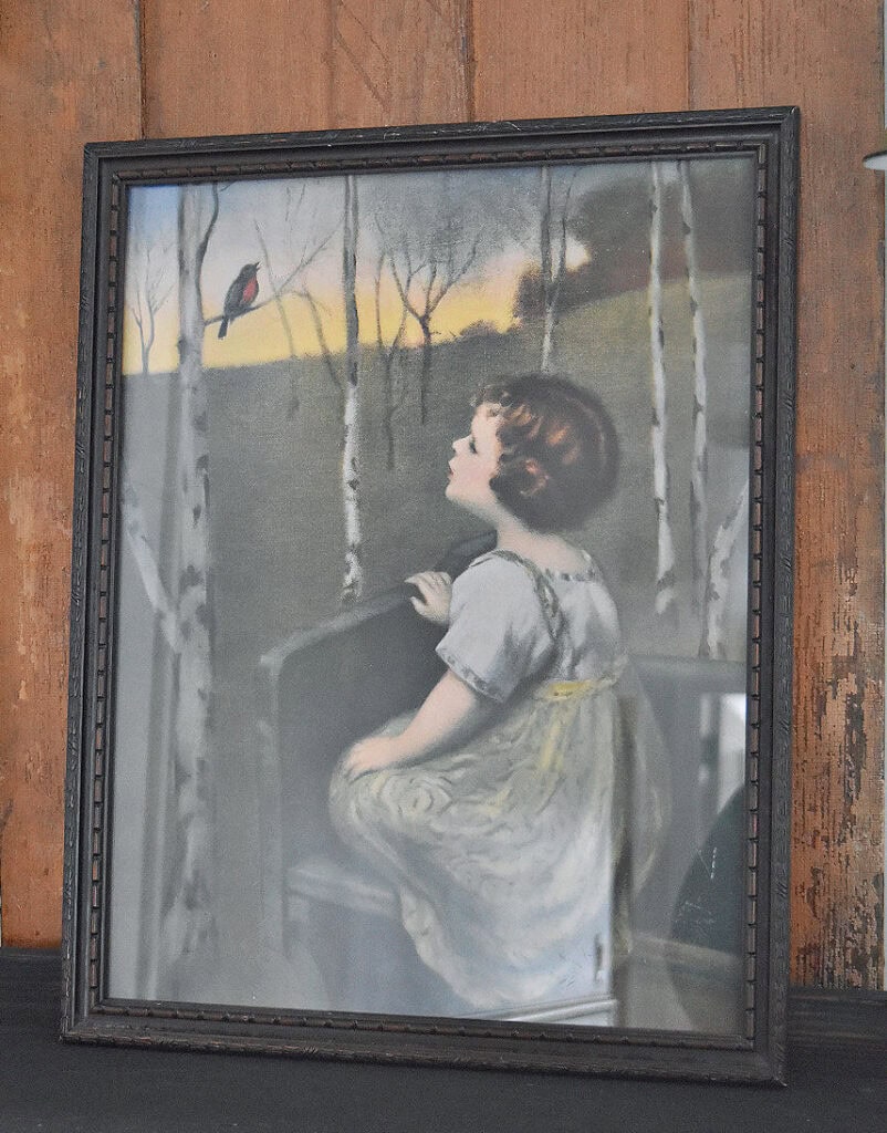 Spring Song antique framed print.