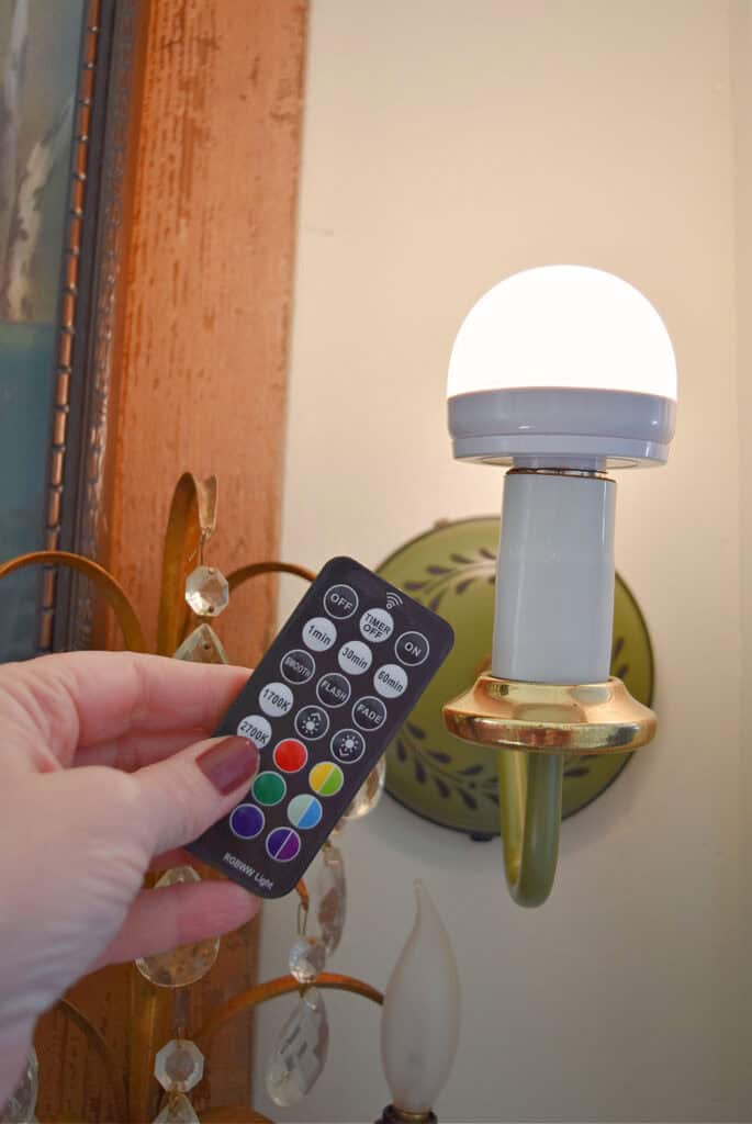 Remote controlled light bulb.