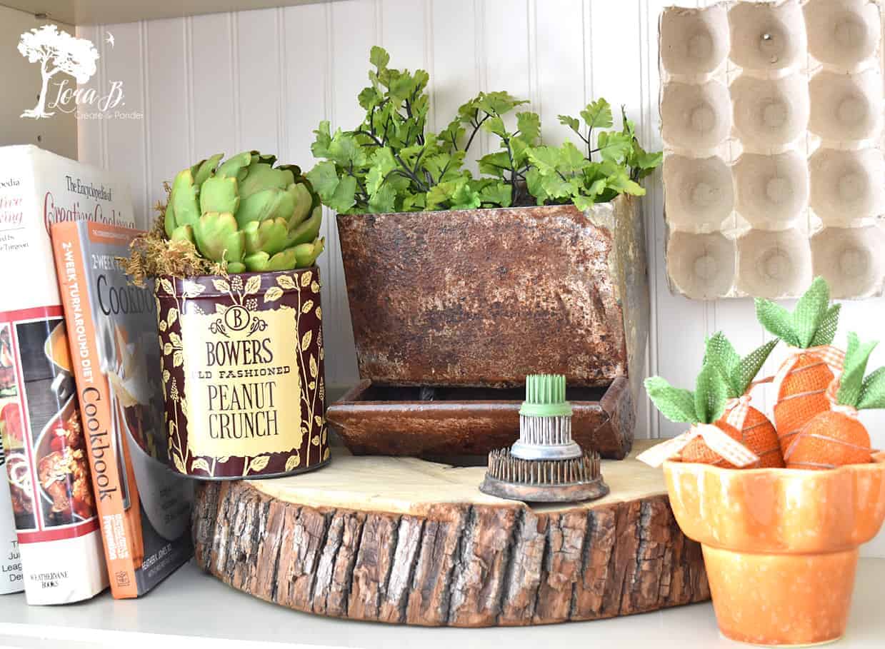 Vintage Farmhouse Spring Decor in the Kitchen - Lora Bloomquist