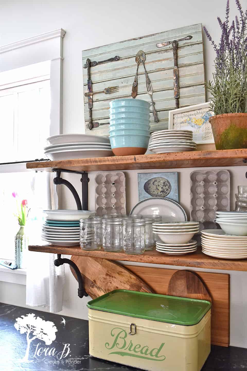 Vintage Farmhouse Spring Decor in the Kitchen - Lora Bloomquist