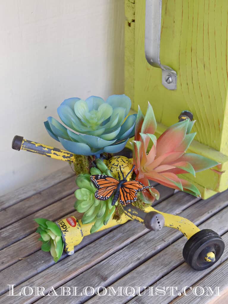 Sprinkler succulent art.