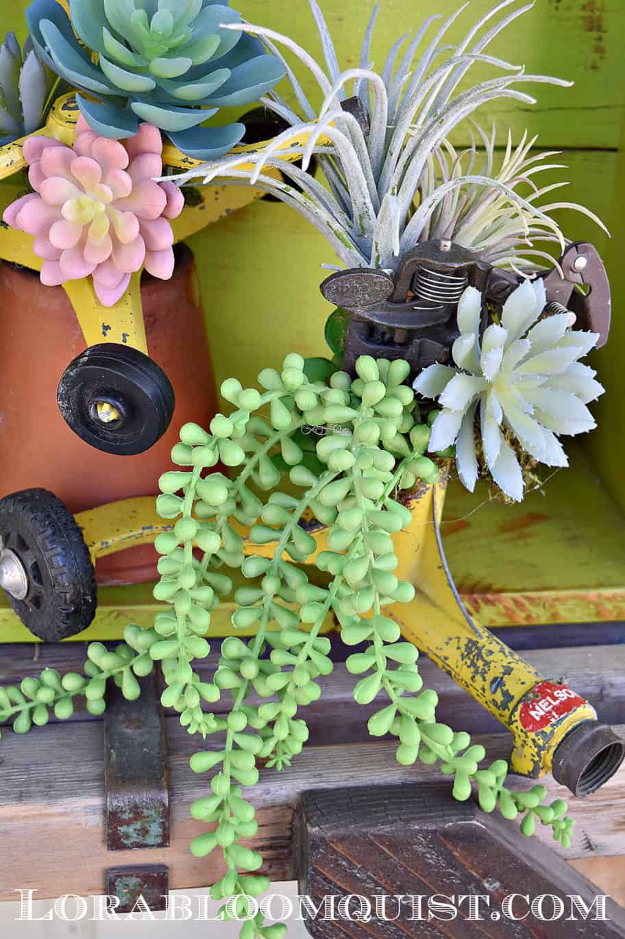 Lora Rode Decook Pinterest Repurposed Junk: Sprinkler Art - Lora Bloomquist~Create & Ponder