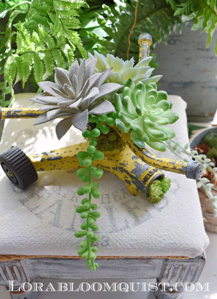 Sprinkler succulent art.