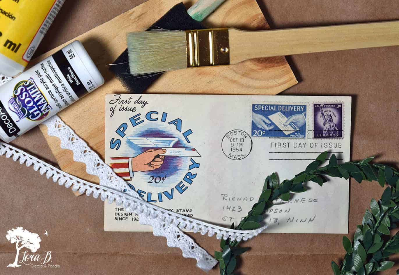 Vintage First Issue Postal Stamp Ornament How To