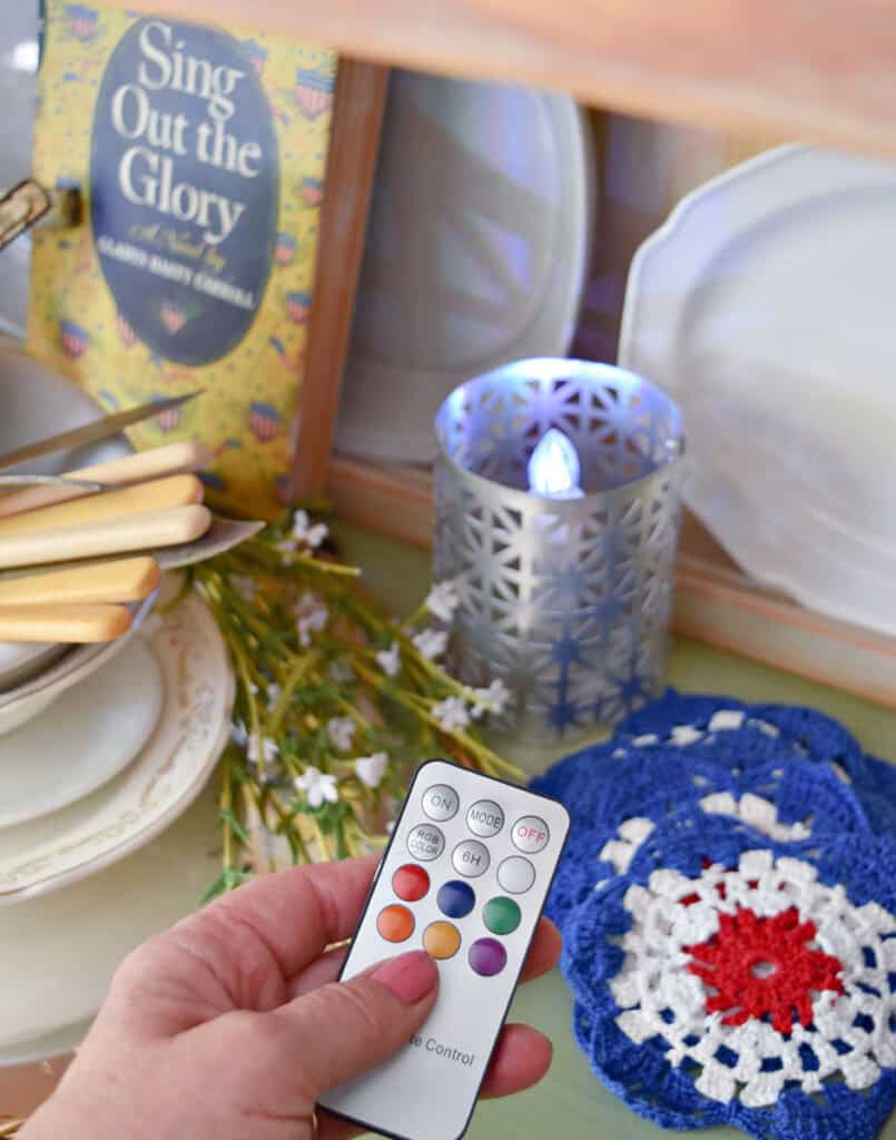 Battery powered candles remote.