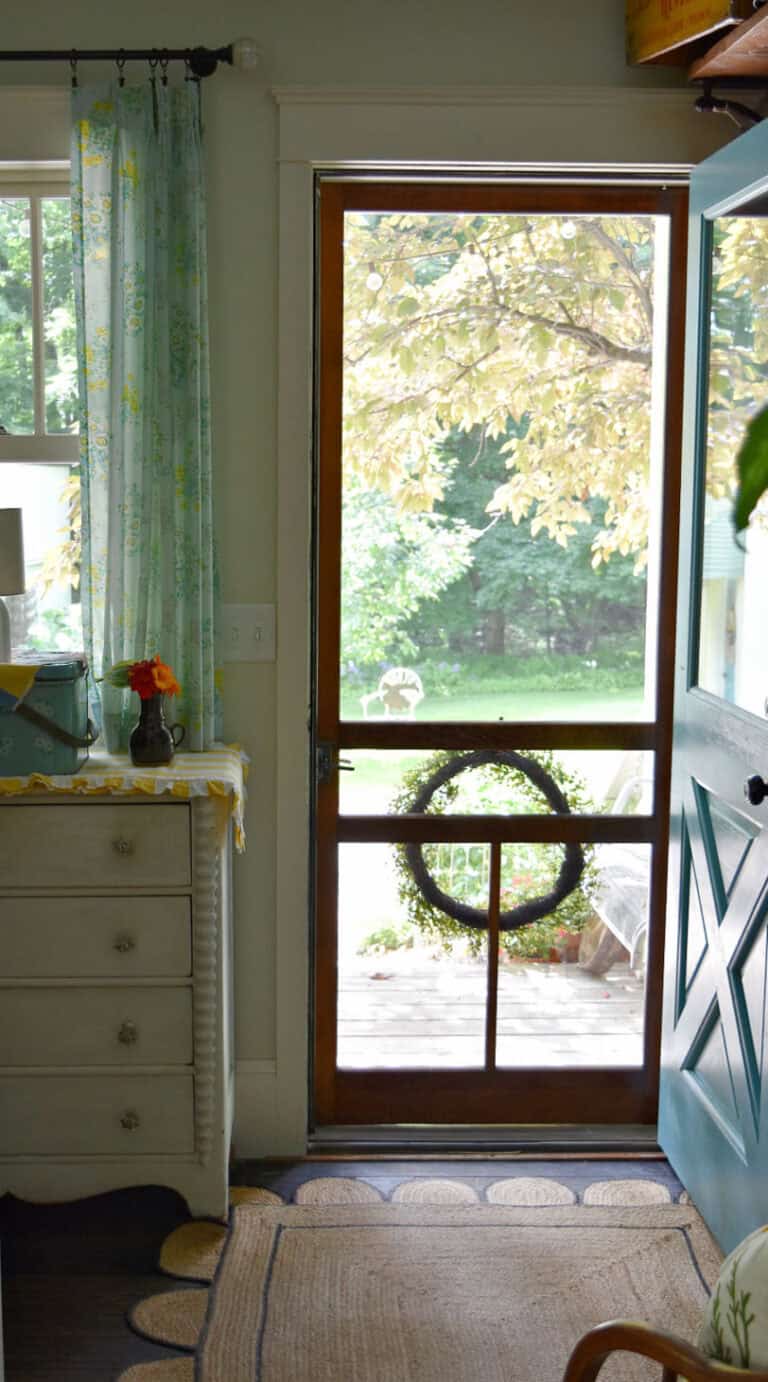 Screen door in back entry.