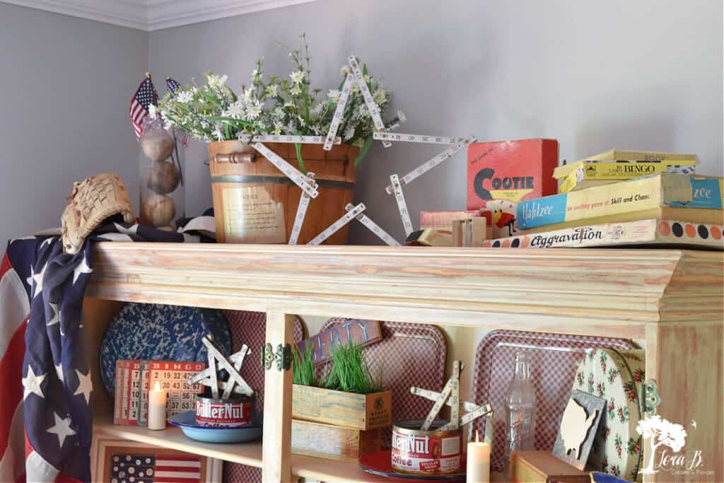 Vintage americana hutch decor