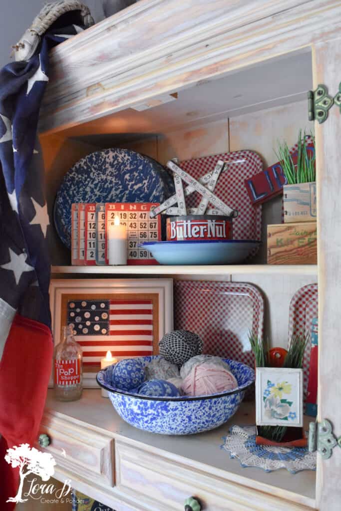 Vintage americana hutch decor