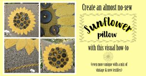 Sunflower Button Pillow