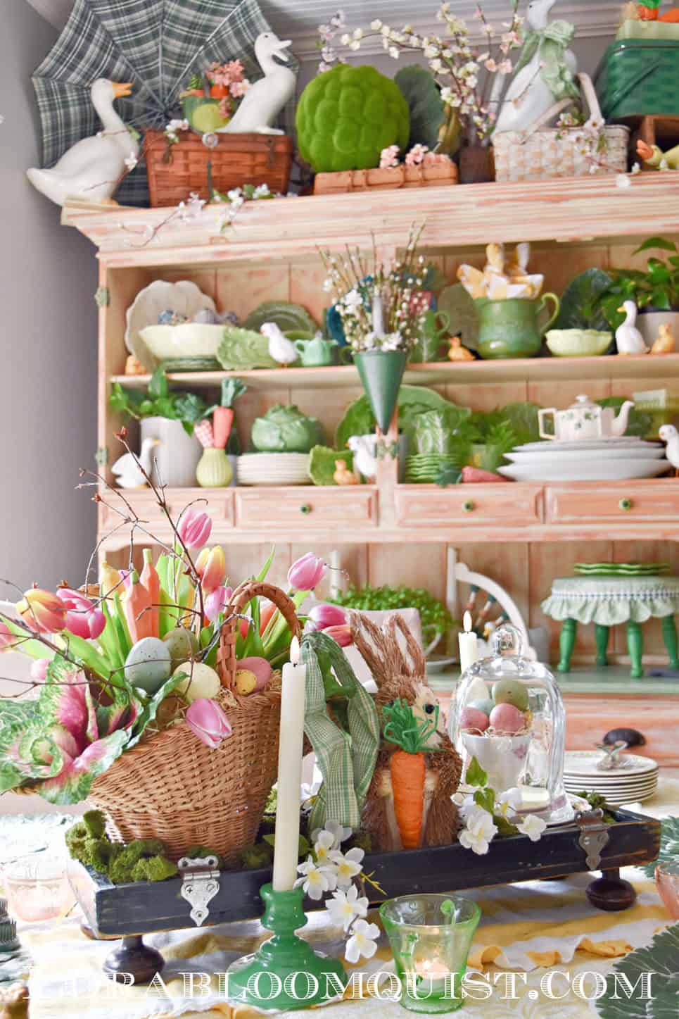 Vintage Cottage Inspired Easter Table - Lora Bloomquist~Create & Ponder