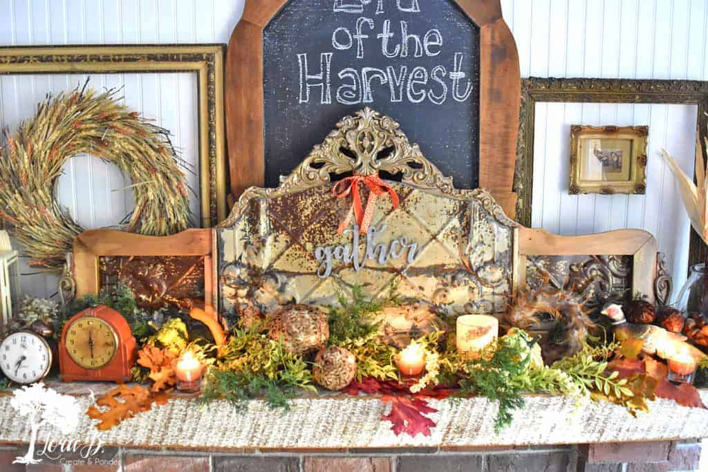 Harvest Thanksgiving mantel