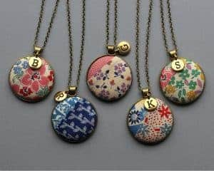 vintage linen necklaces