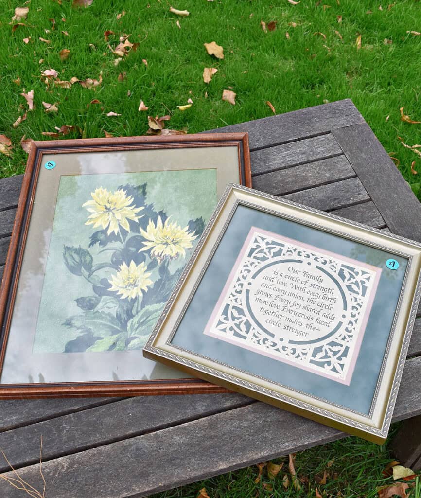 Thrifted framed art.