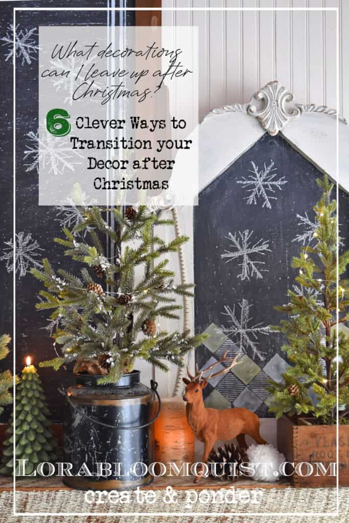 Winter mantel decor