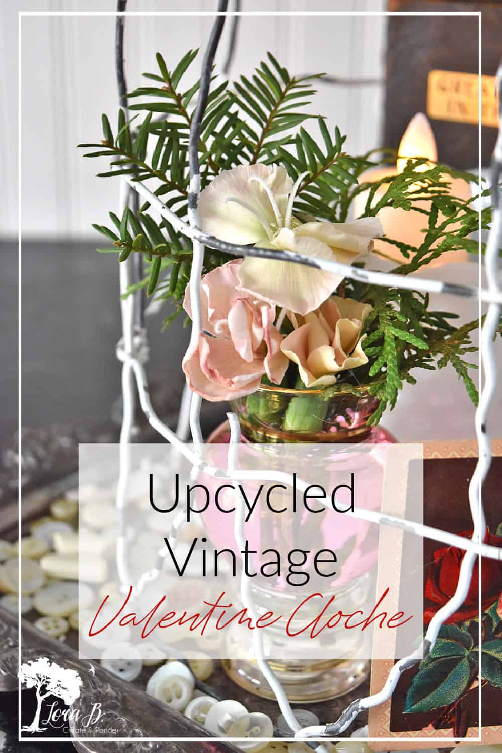Upcycled Vintage Valentine Cloche