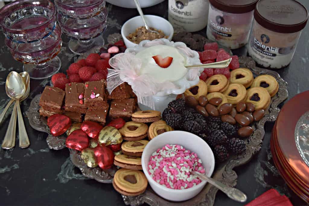 Valentine's dessert charcuterie display