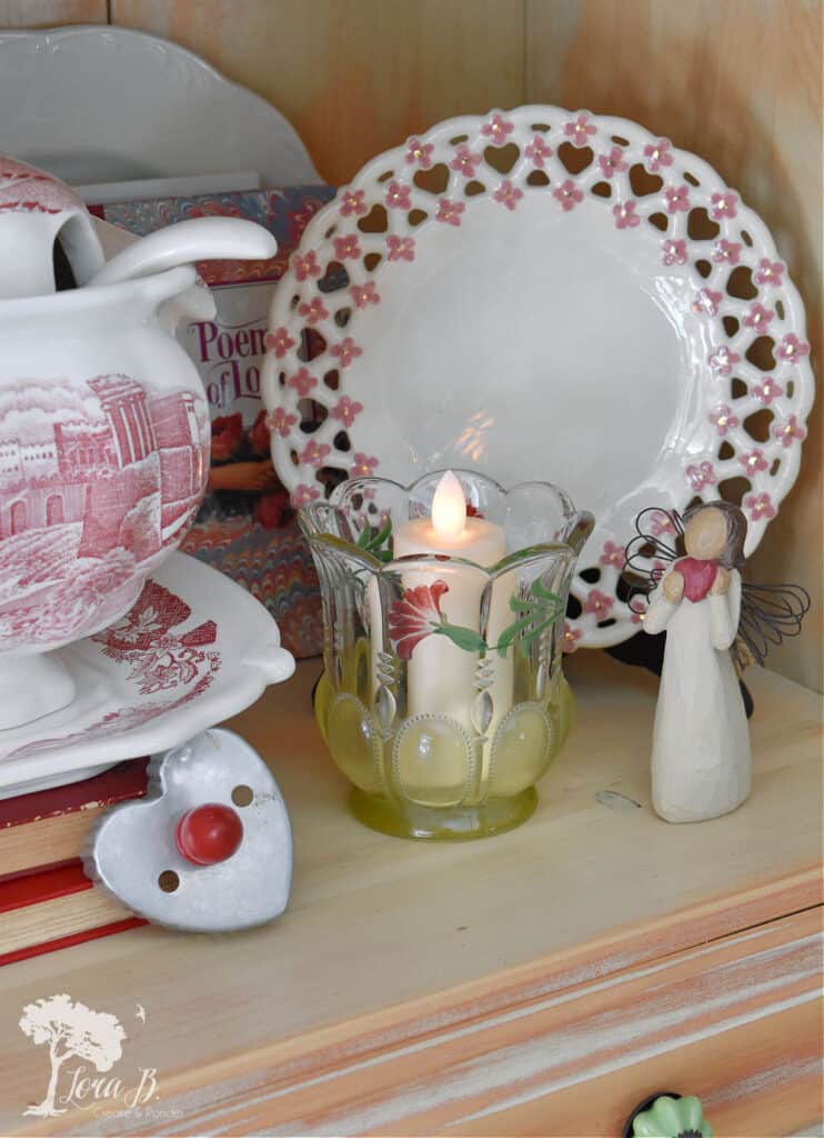 Old and new Valentine decor