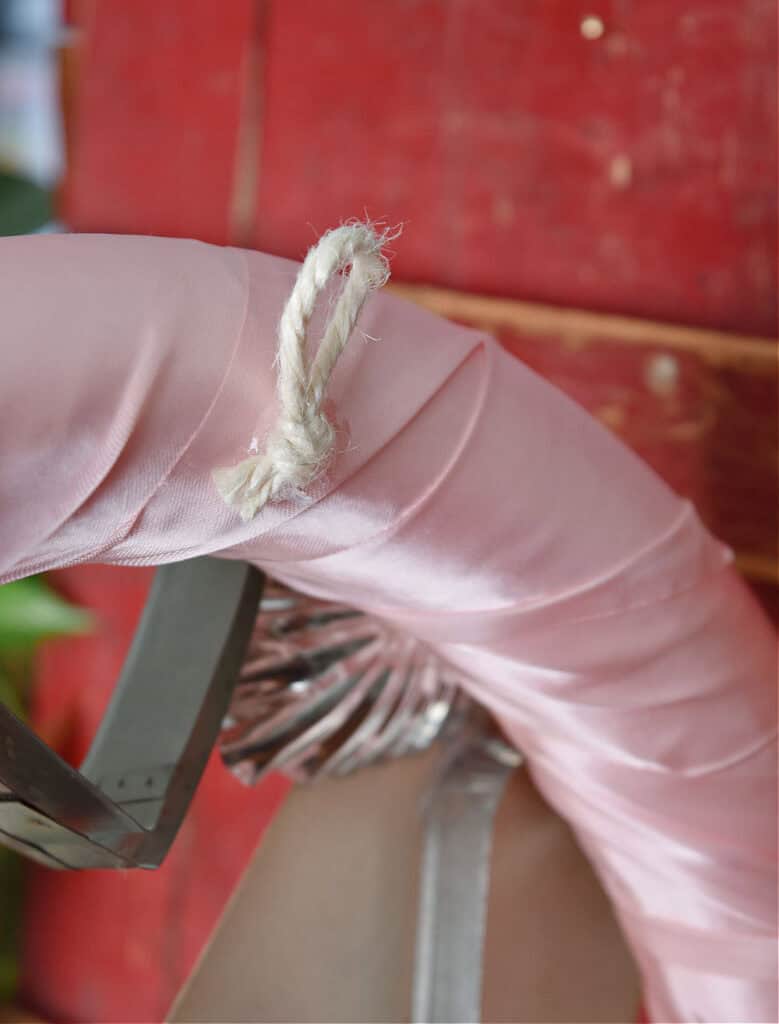 Twine hanger on wreath.