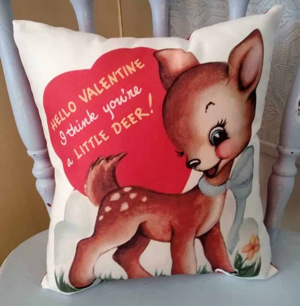 vintage Vday card pillow