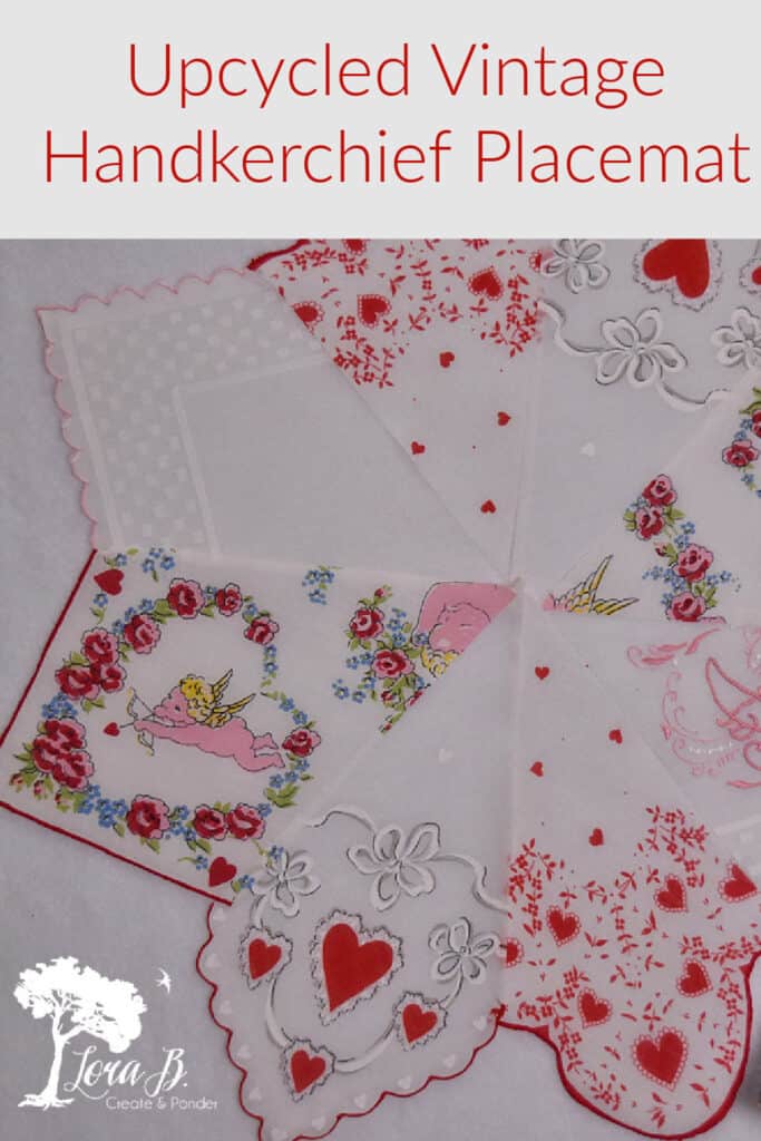 Old hankie upcycled placemat