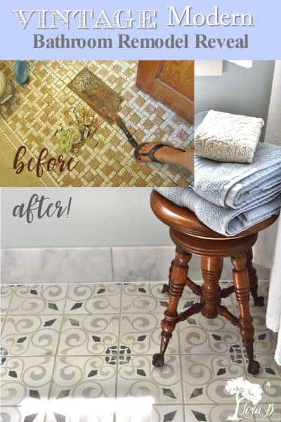 Vintage Modern Bathroom Remodel Reveal - Lora Bloomquist~Create & Ponder