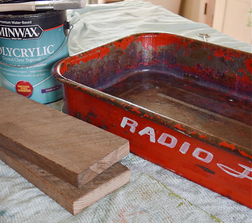 Reviving an old red wagon with polycrylic.
