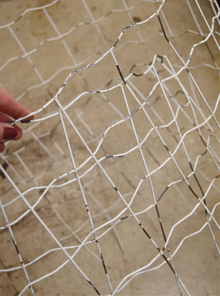 Vintage white wire fencing.