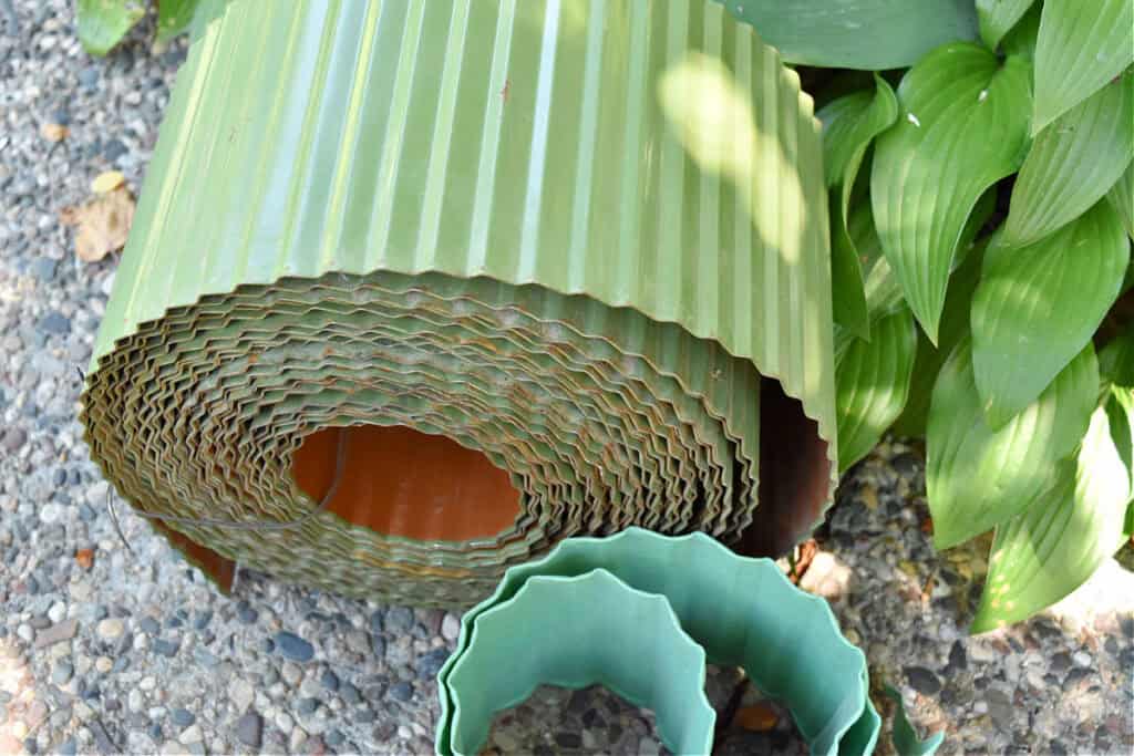 Vintage metal landscape edging.