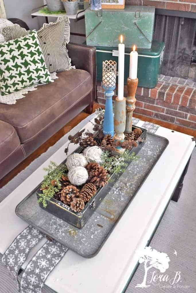 winter vintage centerpiece