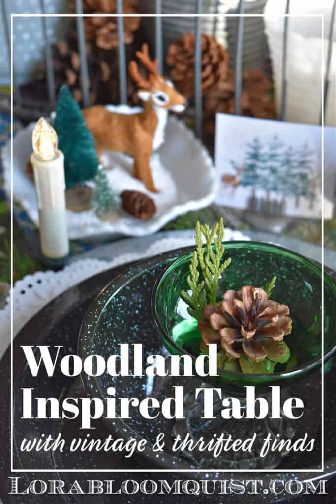 Woodland inspired table setting pin.