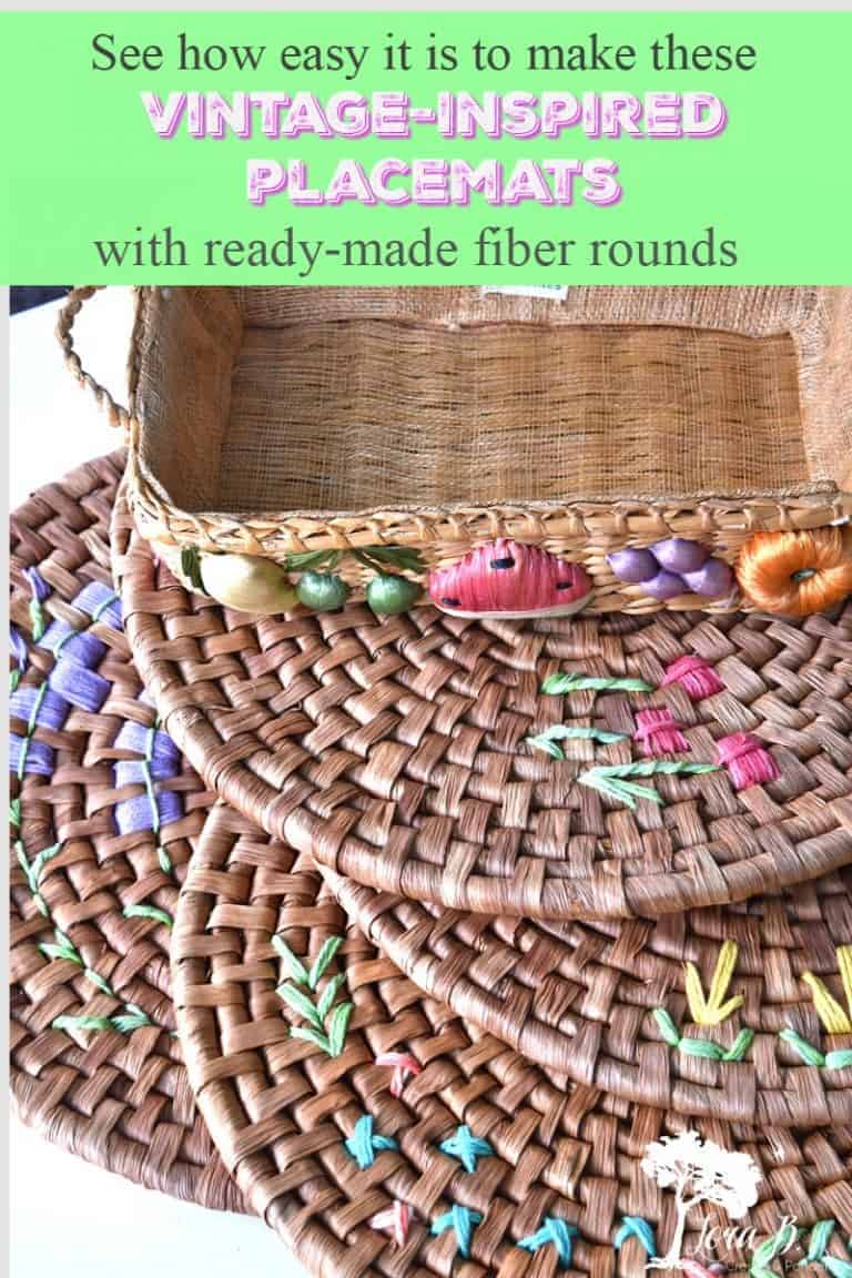 DIY VintageInspired Fiber Placemats Lora BloomquistCreate & Ponder