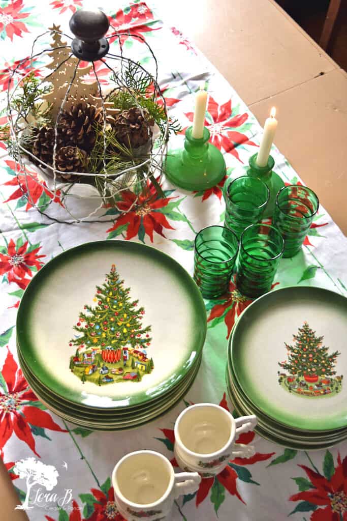 Vintage Christmas tree plates